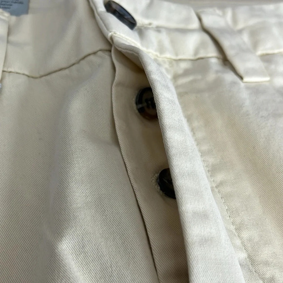Amendi Gunnar in Light Beige Organic Cotton Pleat Front Button Fly Pants - Sz 32 - Picture 5 of 11